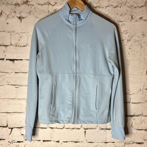 ADIDAS women’s baby blue full zip climalite jacket M